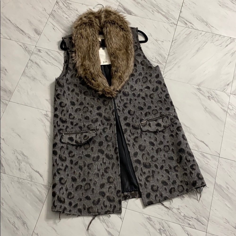 Distressed Leopard Vest